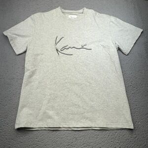 Karl Kani Shirt Mens Medium Gray Signature Logo Crewneck T-Shirt Tee Cotton